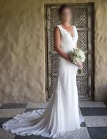 Ivory Lamero Wedding Dress by Pronovias