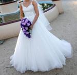 Beautiful Ivory beaded princess wedding dress by Bella Donna